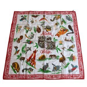 Vintage Citer Australia Australian Wildlife Scarf Made in Japan